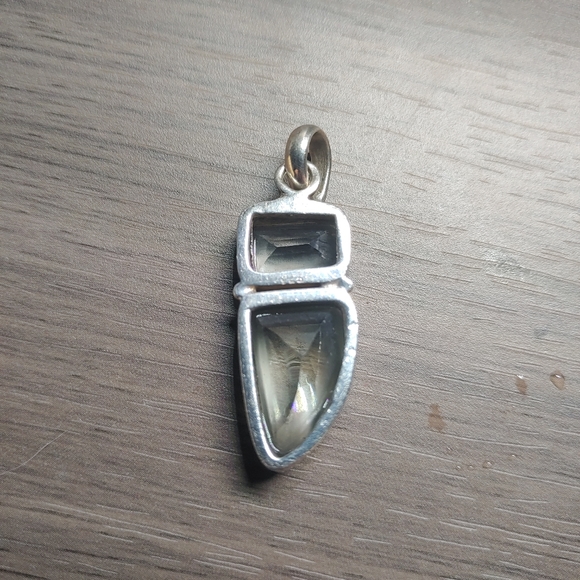 Prasiolite and Blue Topaz pendant - Picture 2 of 4